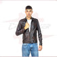 Men's Jacket in Genuine Dark Brown Leather CROSSOVER RACEWEARS