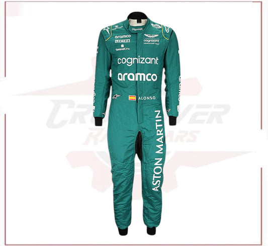 2023 Fernando Alonso Aston Martin F1 Race Suit CROSSOVER RACEWEARS