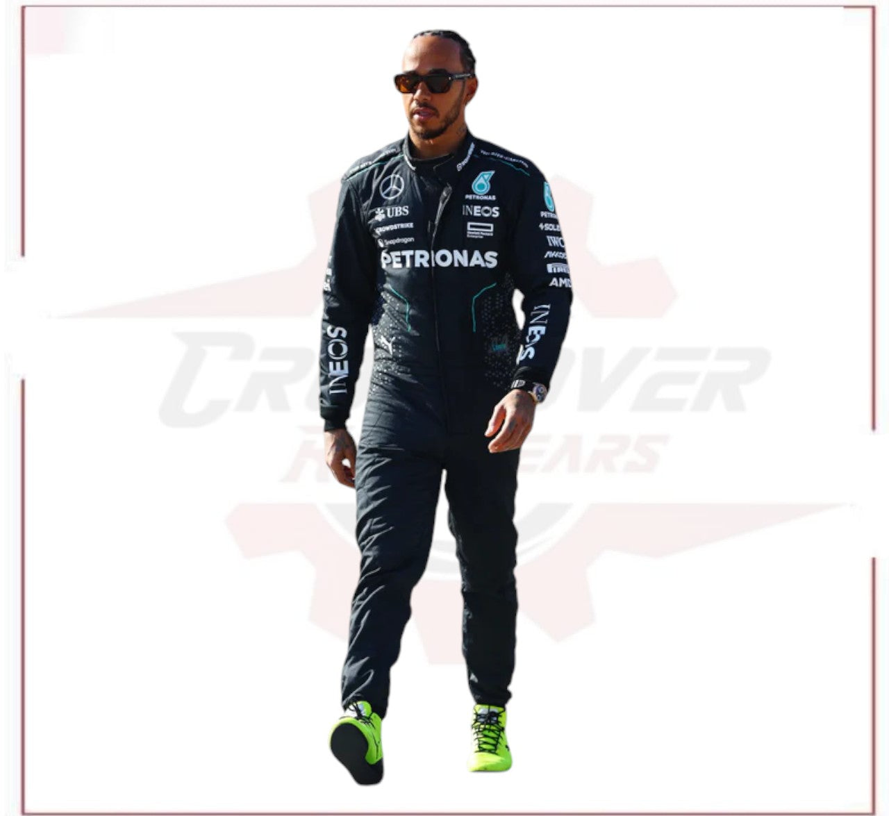 2024 Lewis Hamilton Mercedes AMG F1 Team Suit CROSSOVER RACEWEARS