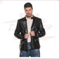 Rockstar - Men’s Black Genuine Leather Perfecto CROSSOVER RACEWEARS