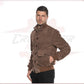 U03 Bis - Men's Bomber Jacket in Genuine Brown Suede Leather CROSSOVER RACEWEARS