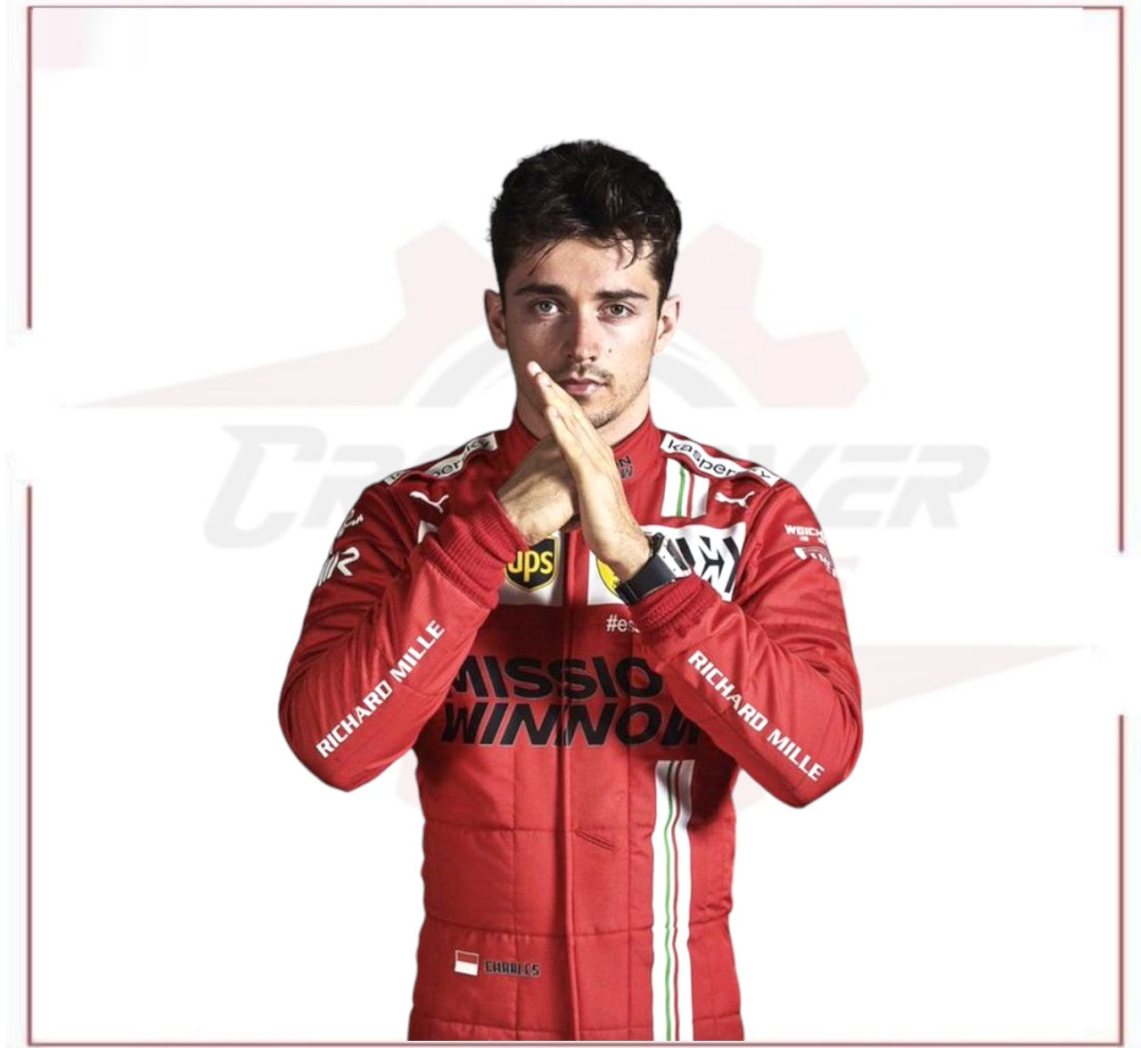 2021 Charles Leclerc Ferrari Racing Suit F1 Team Mission Winnow - CROSSOVER RACEWEARS 