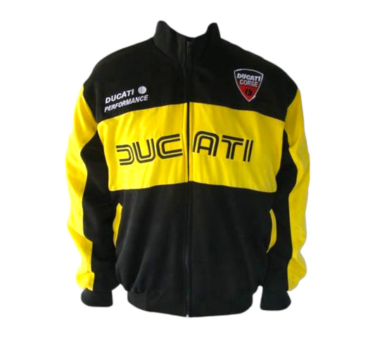 Ducati Motorcycle Jacket Coat Black & Yellow