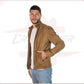 U010 - Men's Jacket in Genuine Honey Suede Leather CROSSOVER RACEWEARS