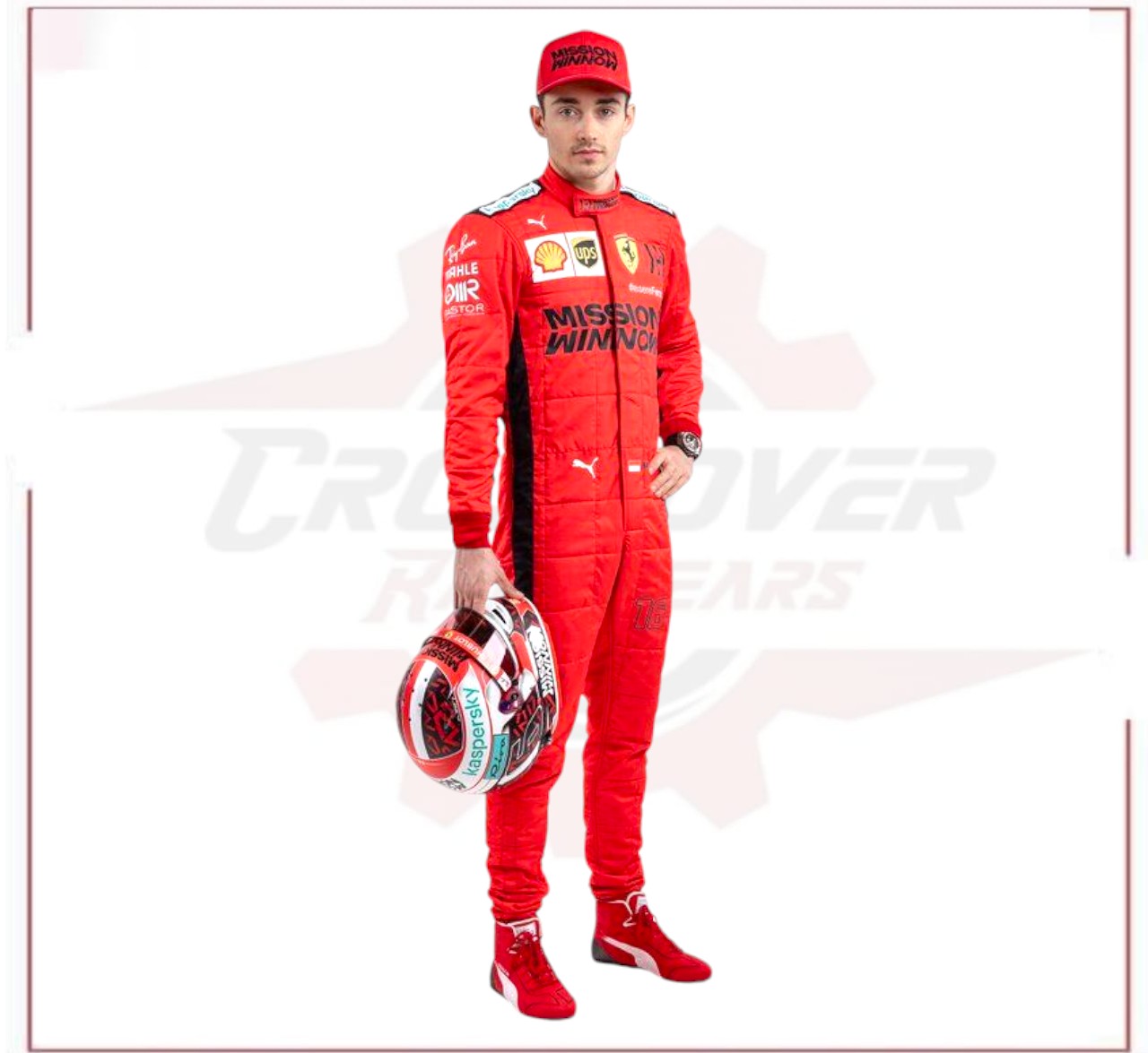 2020 Charles Leclerc Ferrari Mission Winnow F1 Racing Suit CROSSOVER RACEWEARS