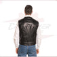 New Men's Vest in Genuine Black Leather CROSSOVER RACEWEARS