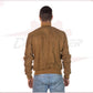 Men's Bomber Jacket in Genuine Honey Suede Leather CROSSOVER RACEWEARS