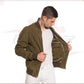 David - Men's Bomber Jacket in Genuine Light Green Suede Leather CROSSOVER RACEWEARS