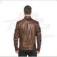 Men's Jacket in Genuine Brown Leather CROSSOVER RACEWEARS