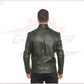 Attila - Biker Mens Genuine Green Leather CROSSOVER RACEWEARS