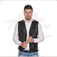 Gianni - Men's Vest in Genuine Black Leather CROSSOVER RACEWEARS