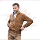 Victor - Men's Bomber Jacket in Genuine Honey Suede Leather CROSSOVER RACEWEARS