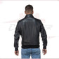 Men's Bomber Jacket in Genuine Black Leather CROSSOVER RACEWEARS
