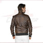 Victor - Men's Bomber in Genuine Dark Brown Leather CROSSOVER RACEWEARS