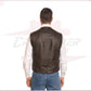 Men's Vest in Genuine Dark Brown Leather CROSSOVER RACEWEARS
