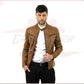 Men's Jacket in Genuine Brown Leather CROSSOVER RACEWEARS