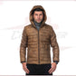 Rio - Men's Down Jacket in Genuine Brown Leather CROSSOVER RACEWEARS