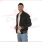 U03 - Men's Bomber Jacket in Genuine Green Suede Leather CROSSOVER RACEWEARS