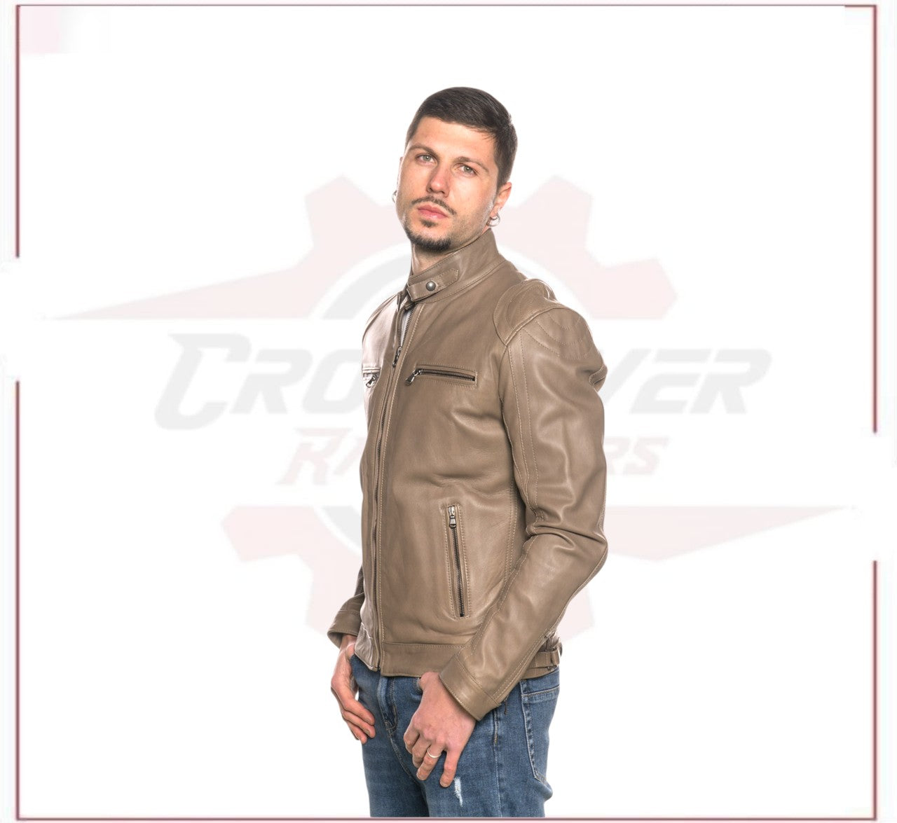 Avatar - Biker Men's Genuine Mudd colored Leather CROSSOVER RACEWEARS