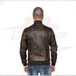 Men's Bomber Jacket in Genuine Dark Brown Leather CROSSOVER RACEWEARS