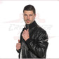 Black Bomber Jacket in real leather CROSSOVER RACEWEARS