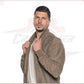 David - Men's Bomber Jacket in Genuine Taupe Suede Leather CROSSOVER RACEWEARS