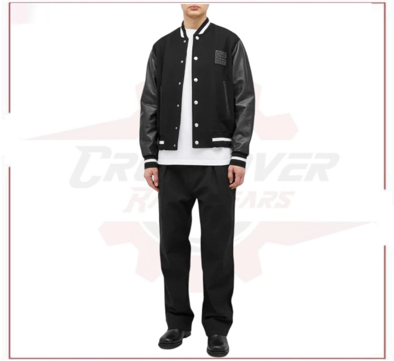 Givenchy Mix Material Varsity Jacket Black