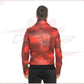 Men's jacket Red Buffered Effect in Genuine Leather CROSSOVER RACEWEARS