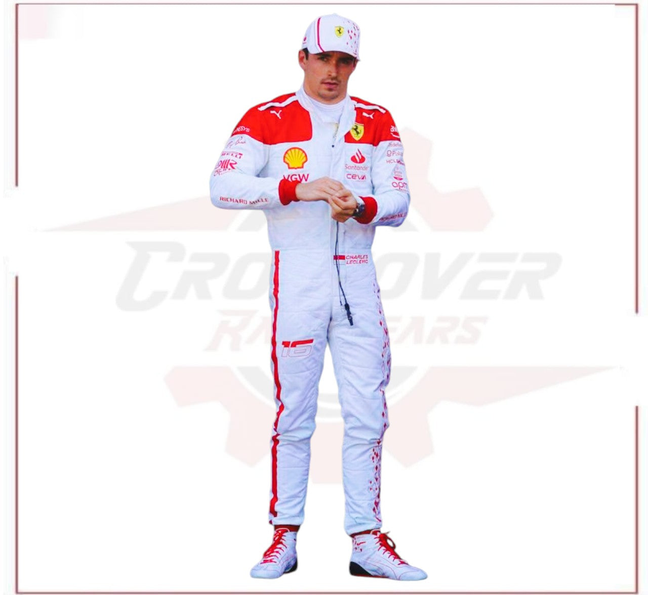 2023 Charles Leclerc Monaco GP F1 Scuderia Ferrari Race Suit - CROSSOVER RACEWEARS 