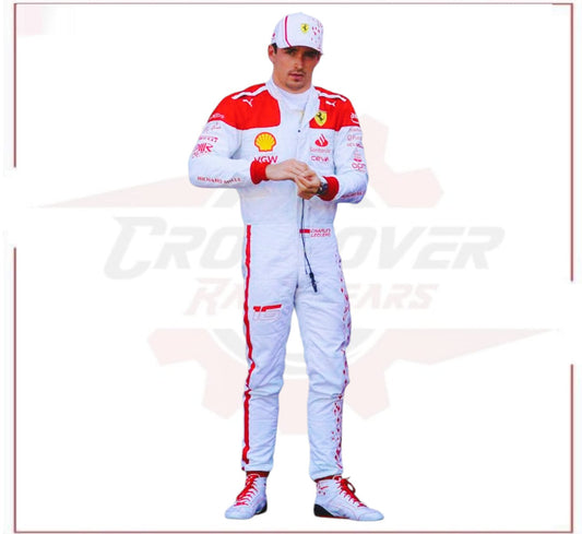 2023 Charles Leclerc Monaco GP F1 Scuderia Ferrari Race Suit - CROSSOVER RACEWEARS 
