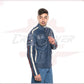 New Biker Man's Jacket in genuine Blue Leather CROSSOVER RACEWEARS