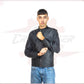 Men's Biker Jacket in Genuine Black Leather CROSSOVER RACEWEARS