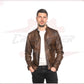 New Men’s Biker Brown genuine leather CROSSOVER RACEWEARS