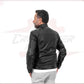 U06 - Men's Genuine Black Leather Jacket CROSSOVER RACEWEARS