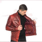 Attila - Men's Biker Jacket in Genuine Bordeaux Leather CROSSOVER RACEWEARS