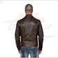 V248 - Men's Perfecto in Genuine Dark Brown Leather CROSSOVER RACEWEARS