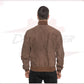 U03 Bis - Men's Bomber Jacket in Genuine Brown Suede Leather CROSSOVER RACEWEARS