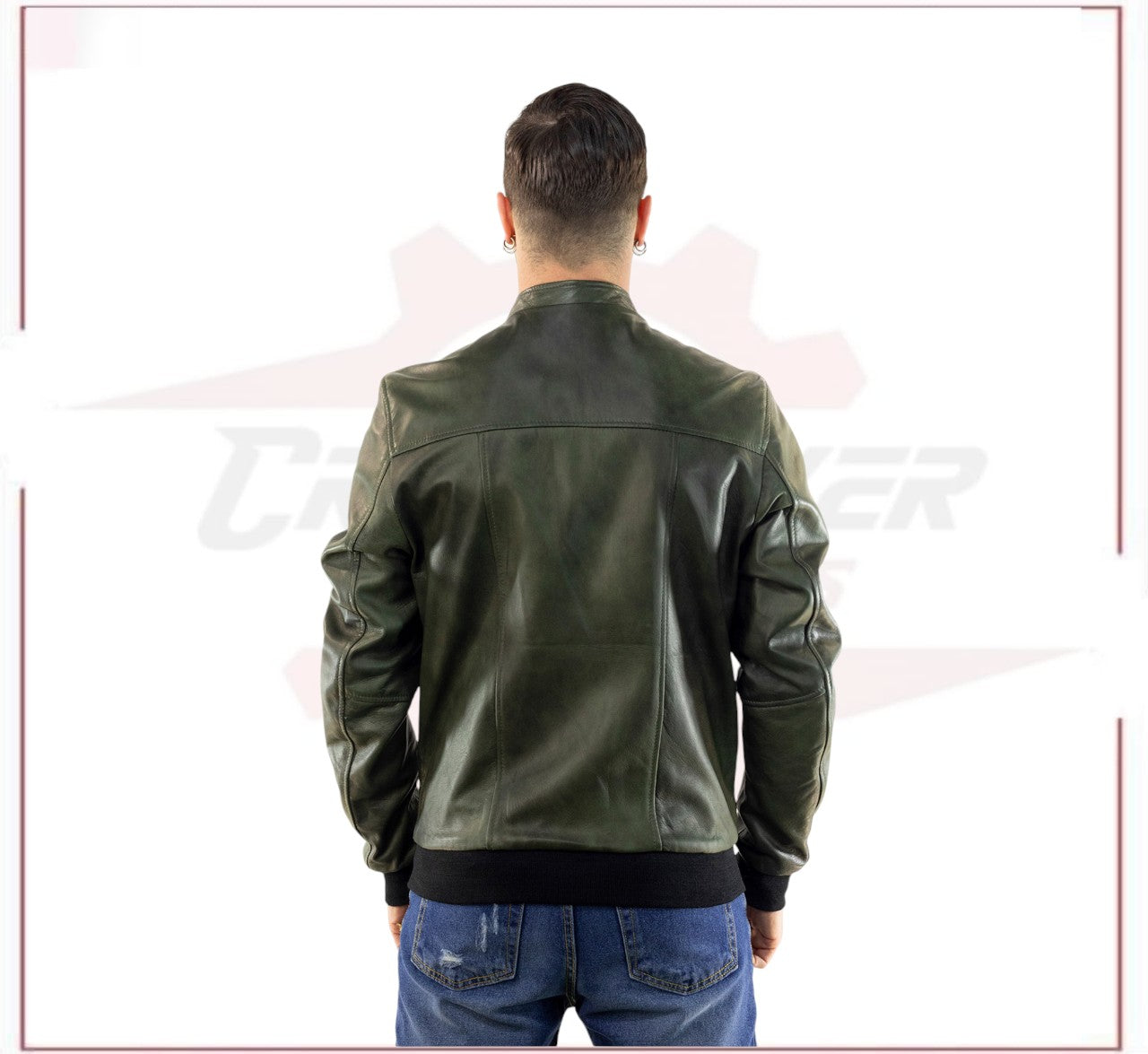 Bomber Napoli - Bomber Men in Genuine Green Leather CROSSOVER RACEWEARS