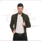 Bomber Napoli - Bomber Men in Genuine Green Suede Leather CROSSOVER RACEWEARS