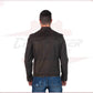 New Men's Jacket in Genuine Dark Brown Nabuk Leather CROSSOVER RACEWEARS