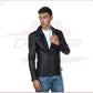 Men's Jacket in Genuine Black Leather CROSSOVER RACEWEARS