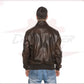 Fonzie - Men's Bomber Jacket in Genuine Dark Brown Leather CROSSOVER RACEWEARS