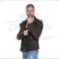 Men's jacket in Genuine Dark Brown Nubuck Leather CROSSOVER RACEWEARS