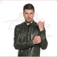 Men's Jacket in Genuine Green Leather CROSSOVER RACEWEARS