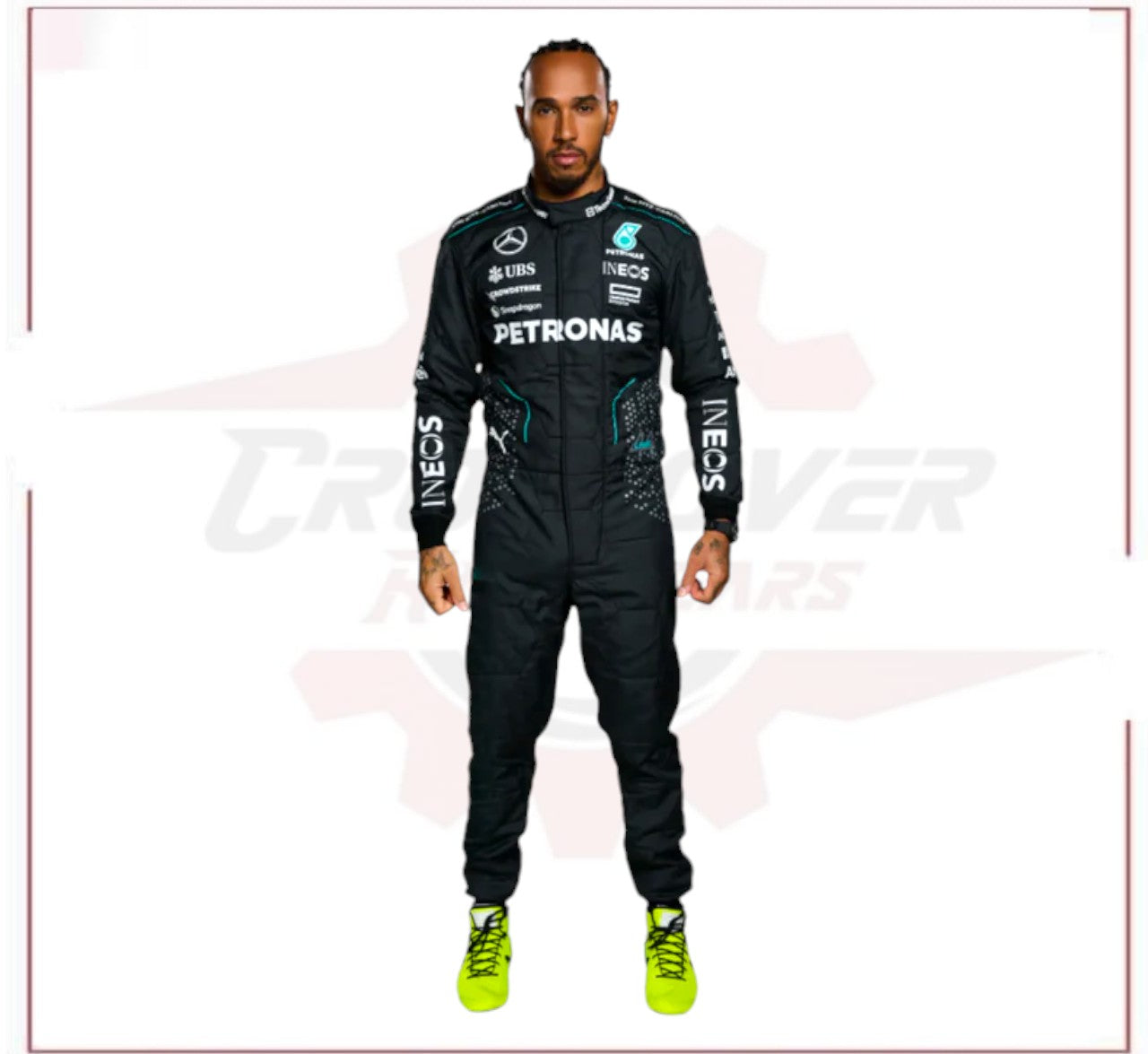 2024 Lewis Hamilton Mercedes AMG F1 Team Suit CROSSOVER RACEWEARS