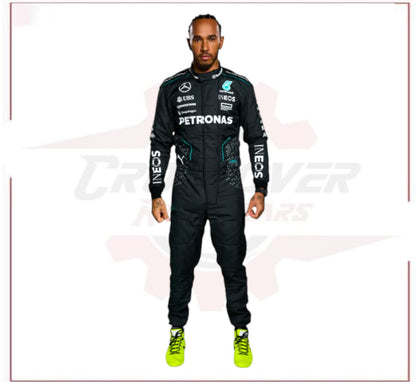 2024 Lewis Hamilton Mercedes AMG F1 Team Suit CROSSOVER RACEWEARS