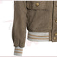 Polo - Men's Bomber Jacket in Genuine Mud Colored Suede Leather SE CROSSOVER RACEWEARS