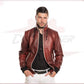 Bomber KiWey - Men’s Bomber Bordeaux genuine leather CROSSOVER RACEWEARS