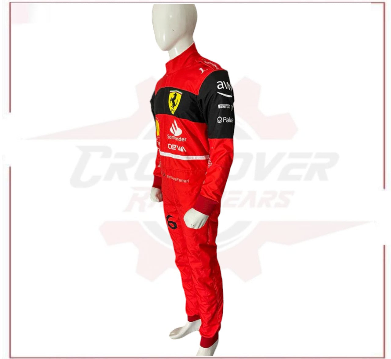 New Charles Leclerc 2022 F1 Ferrari Team Race Suit CROSSOVER RACEWEARS