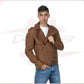 Men's jacket in Genuine Vintage Brown Leather CROSSOVER RACEWEARS